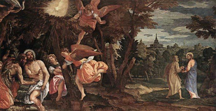 Paolo  Veronese Baptism and Temptation of Christ oil painting picture